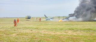 KKIA conducts full-scale  aircraft crash exercise